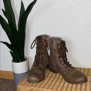 Lace up combat style boots